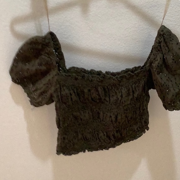 Green Ruffled Halter Top - Picture 2 of 5